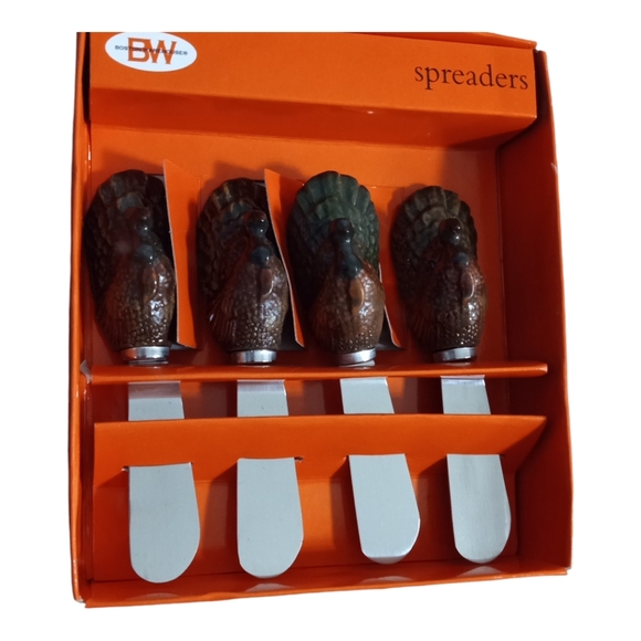 Boston Warehouse Spreaders Turkey Pack of 4 Thanksgiving Autumn Cheese - Picture 4 of 8